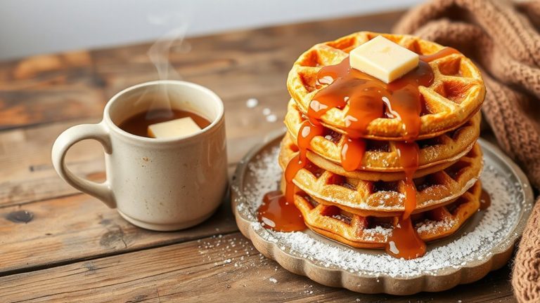 pumpkin spice waffles breakfast